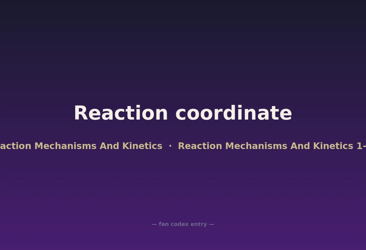 Reaction coordinate